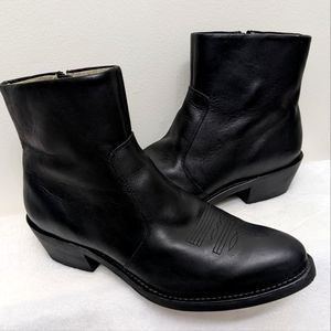 Durango Black 7" Short Western Inner Zip Boots Size 12 EE